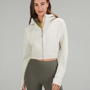 Lululemon Scuba Full Zip Cropped Hoodie Bone. Size 8